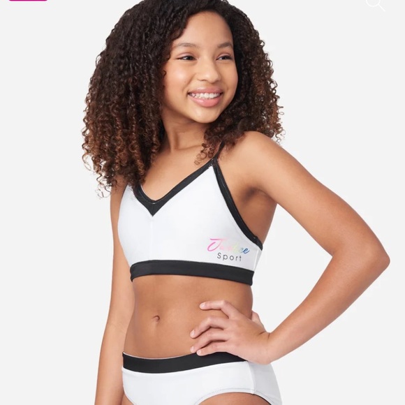 Girls Swimsuit two-piece bikini size 16/18, reversible from black to white - Picture 6 of 10